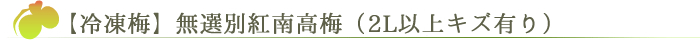 【冷凍梅】無選別紅南高梅（2L以上キズ有り）